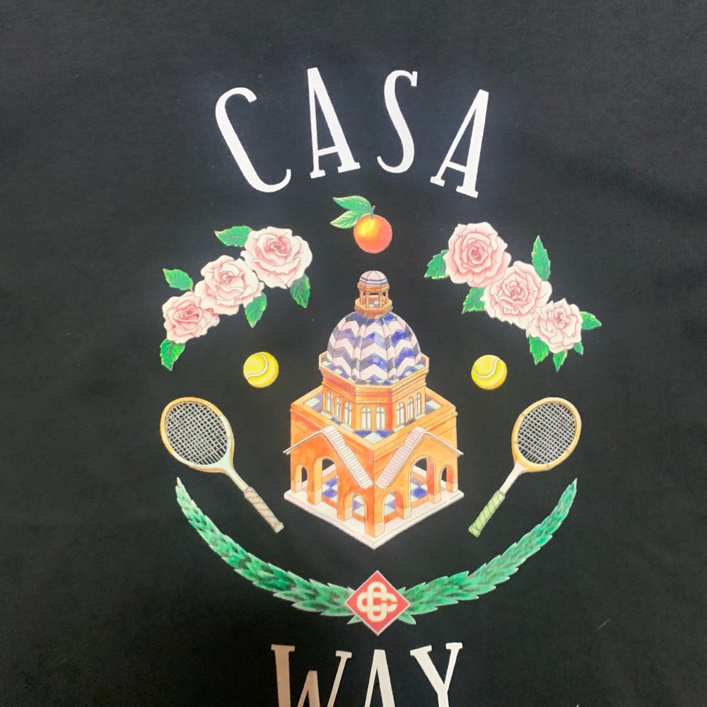 Casablanca Casa Way T-Shirt Mens Medium Black Excellent Tennis Club Graphic Tee - Picture 4 of 6